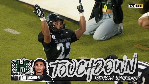 Micah Alejado connects with Titan Lacaden for one-yard TD putting Hawai'i in the lead over New Mexico