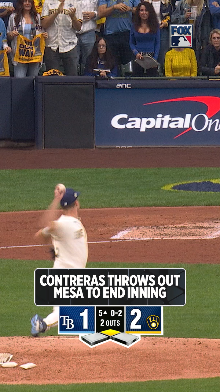 William Contreras throws out Victor Mesa Jr. at third for the final out of the inning!