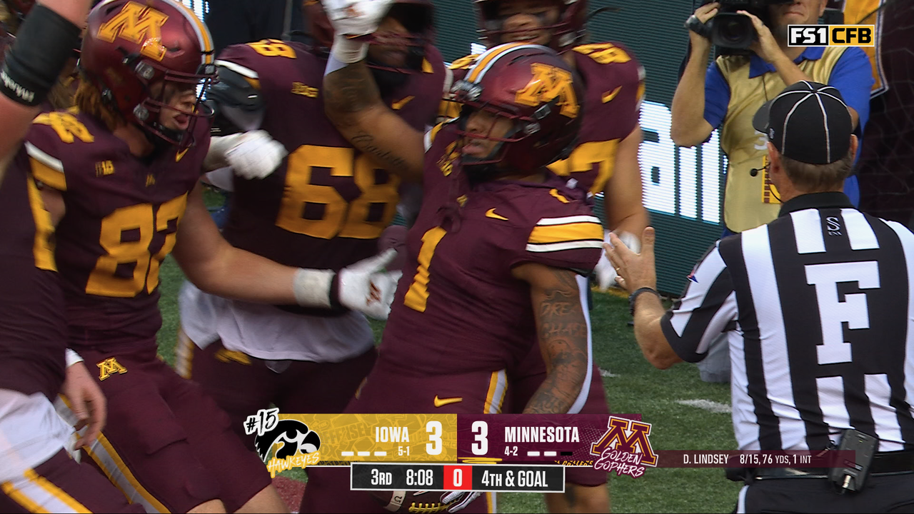 Darius Taylor rushes for one-yard TD giving Minnesota lead over Iowa