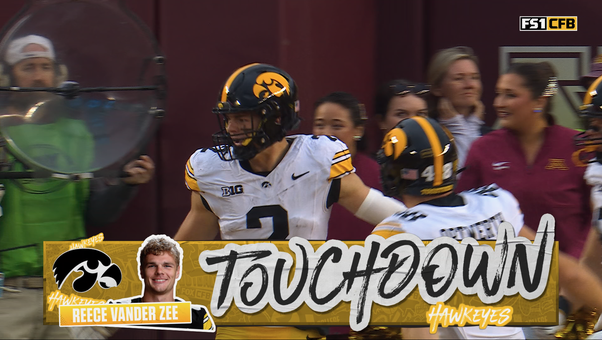 Hank Brown finds Reece Vander Zee for 37-yard TD, tying game for Iowa against Minnesota