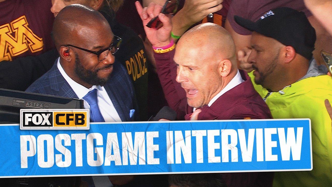 Minnesota's P.J. Fleck HYPED after Golden Gophers' UPSET win over No. 15 Iowa