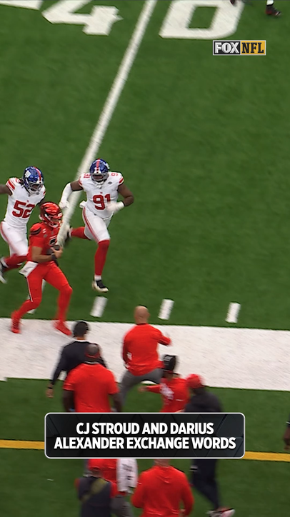 CJ Stroud and Darius Alexander jawing with each other after this play