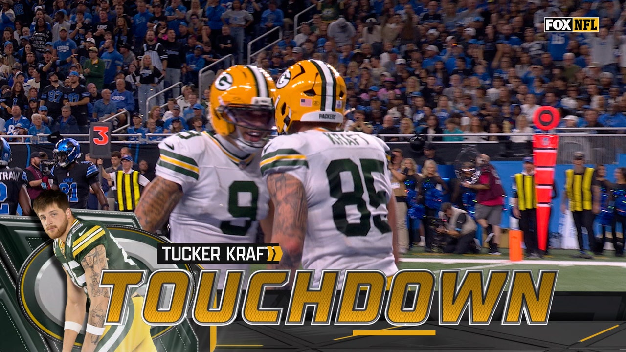 Packers' Jordan Love links up with Tucker Kraft for 14-yard TD, tying game vs Lions | NFL Highlights