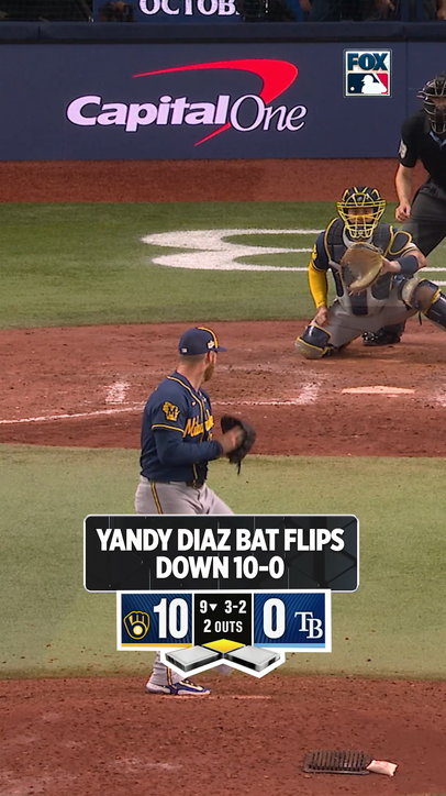 Yandy Diaz bat flips down 10-0