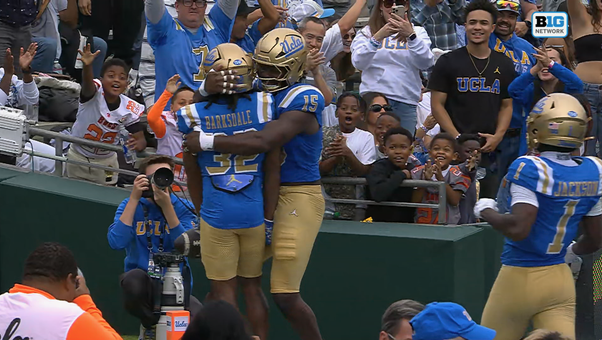Derrick Barksdale intercepts Luke Duncan and returns 26-yards for TD, extending UCLA’s lead over Nevada