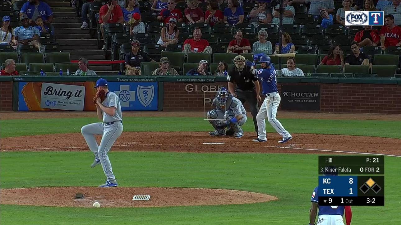 WATCH: Kiner-Falefa triple scores Delino DeShields | Royals at Rangers
