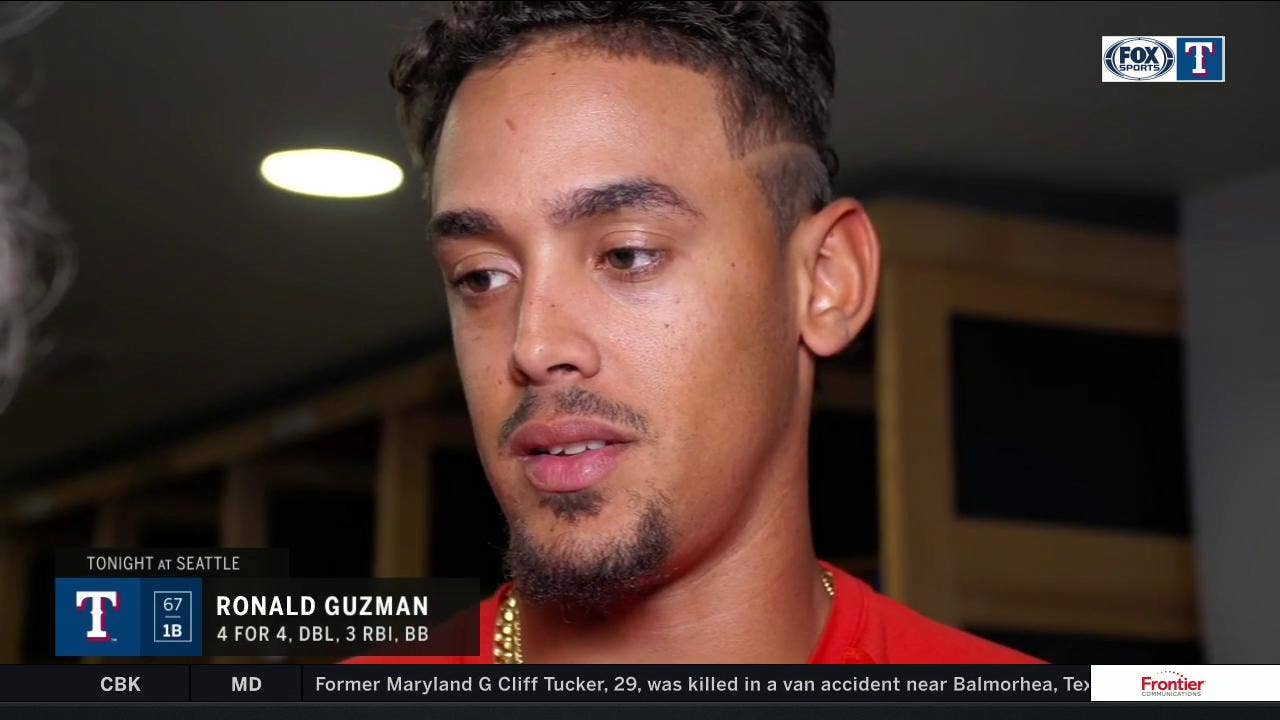 Ronald Guzman goes 4-for-4 with 3 RBI in Texas' win over Seattle