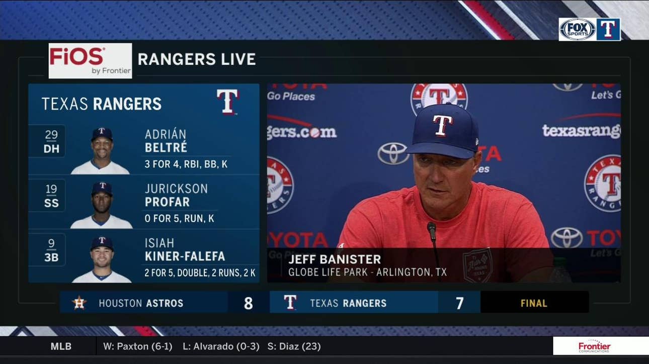 Jeff Banister on battling vs. Keuchel in loss to Astros