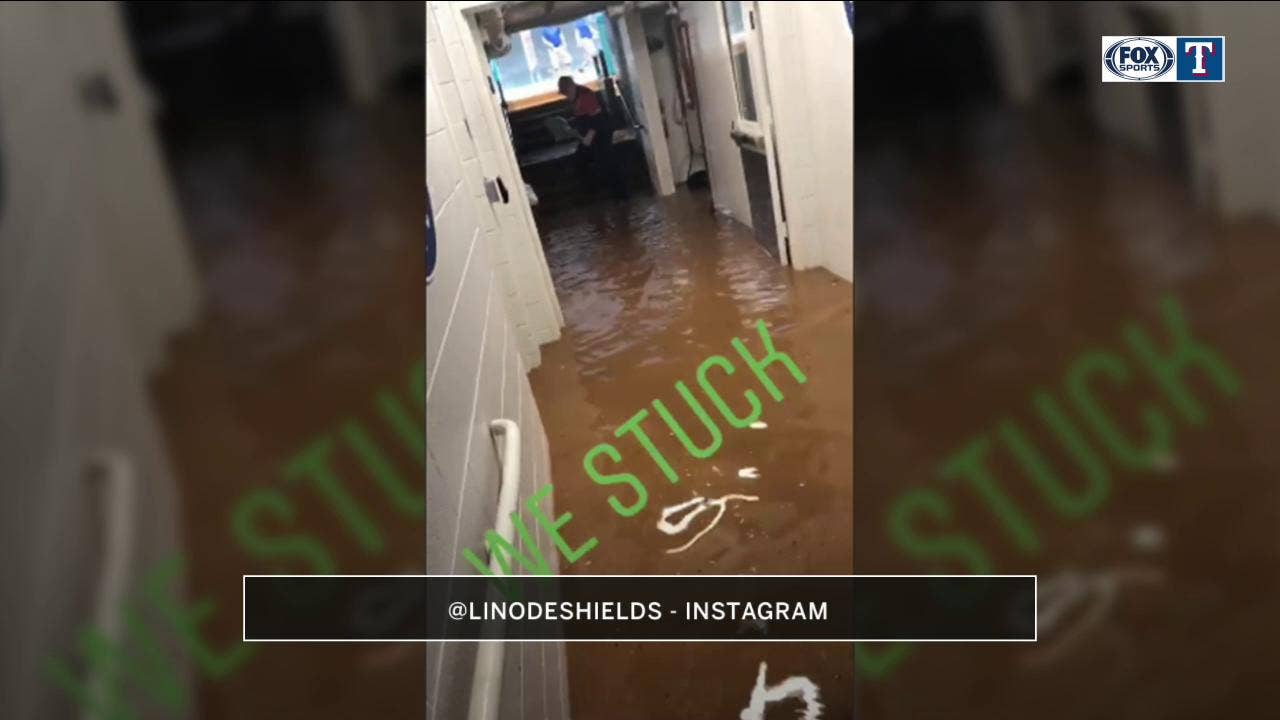 Torrential Rains Flood the Clubhouse before the game | Rangers Live