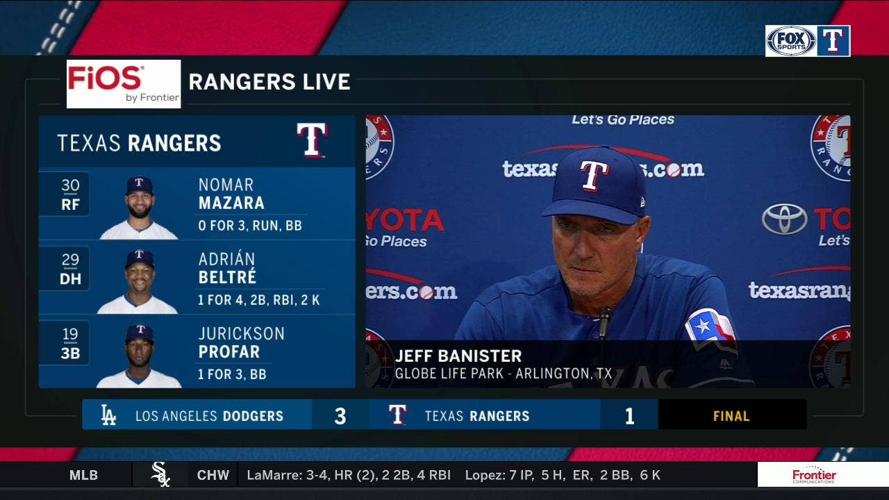 Jeff Banister on ninth-inning rally in Rangers loss to Dodgers