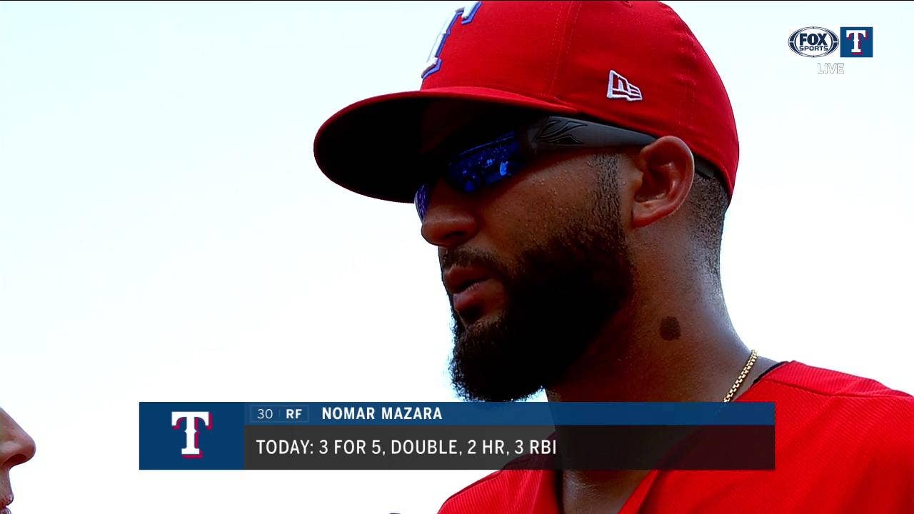 Nomar Mazara talks 18-4 Texas Win over Minnesota