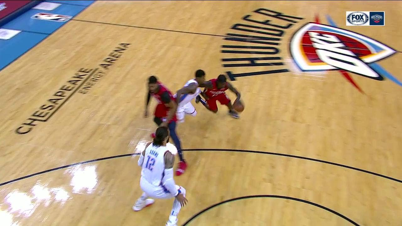 HIGHLIGHTS: Jrue Holiday throws it up for the Anthony Davis Dunk