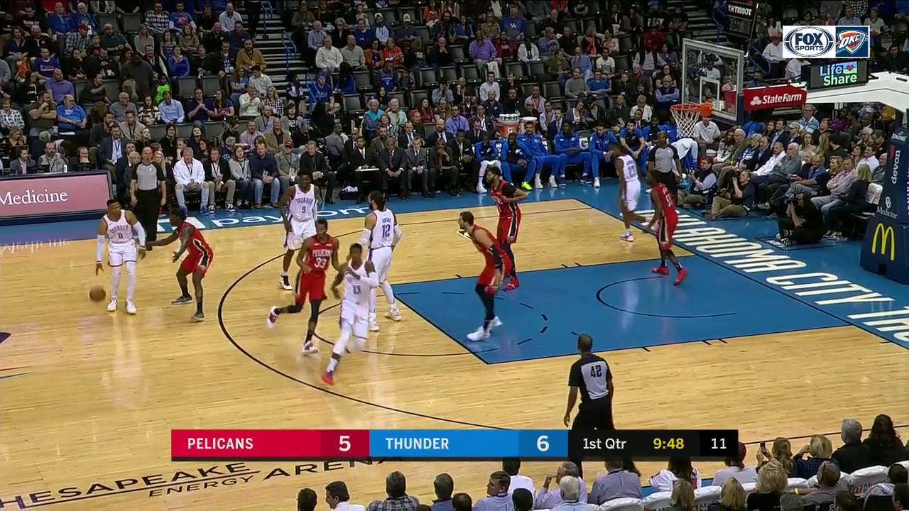 HIGHLIGHTS: Steven Adams throws it down in the 1st quarter