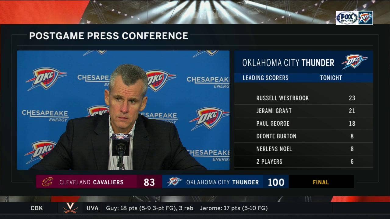 Billy Donovan on Jerami Grant's impact in win over Cavs
