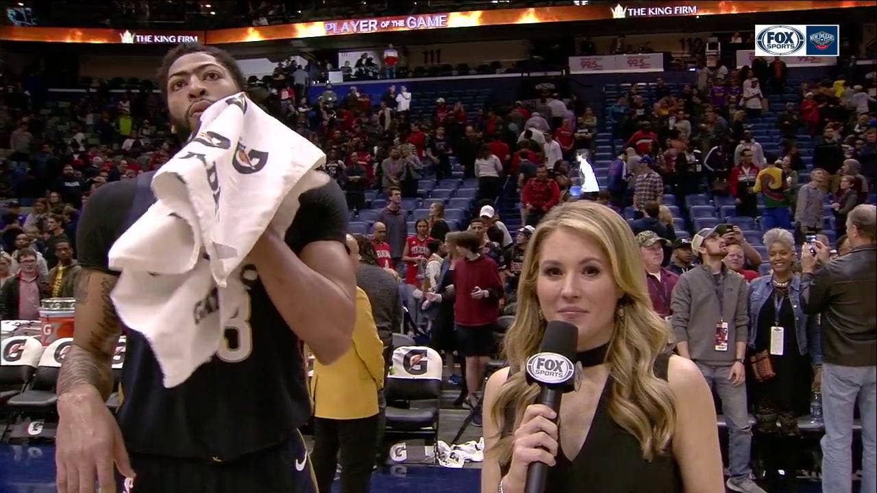 Anthony Davis Court Side after Pelicans win over Mavericks