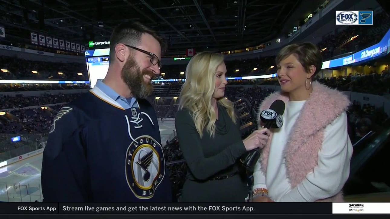Bone marrow donor meets match at Blues game