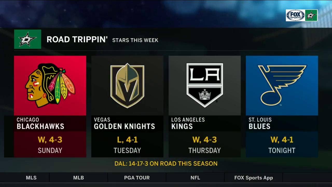 Stars go 3-1 on road trip | Stars Live