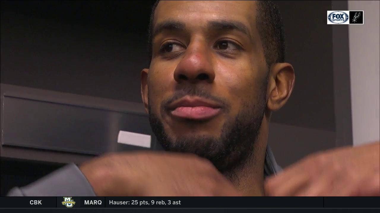 LaMarcus Aldridge talks Derrick White in Spurs win over Hawks