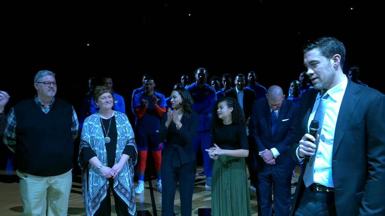 Nick Collison Speaks during Jersey Retirement Ceremony | Thunder Live