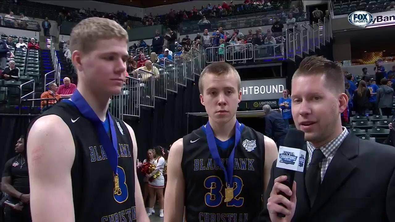 Caleb Furst, Frankie Davidson react after state championship win