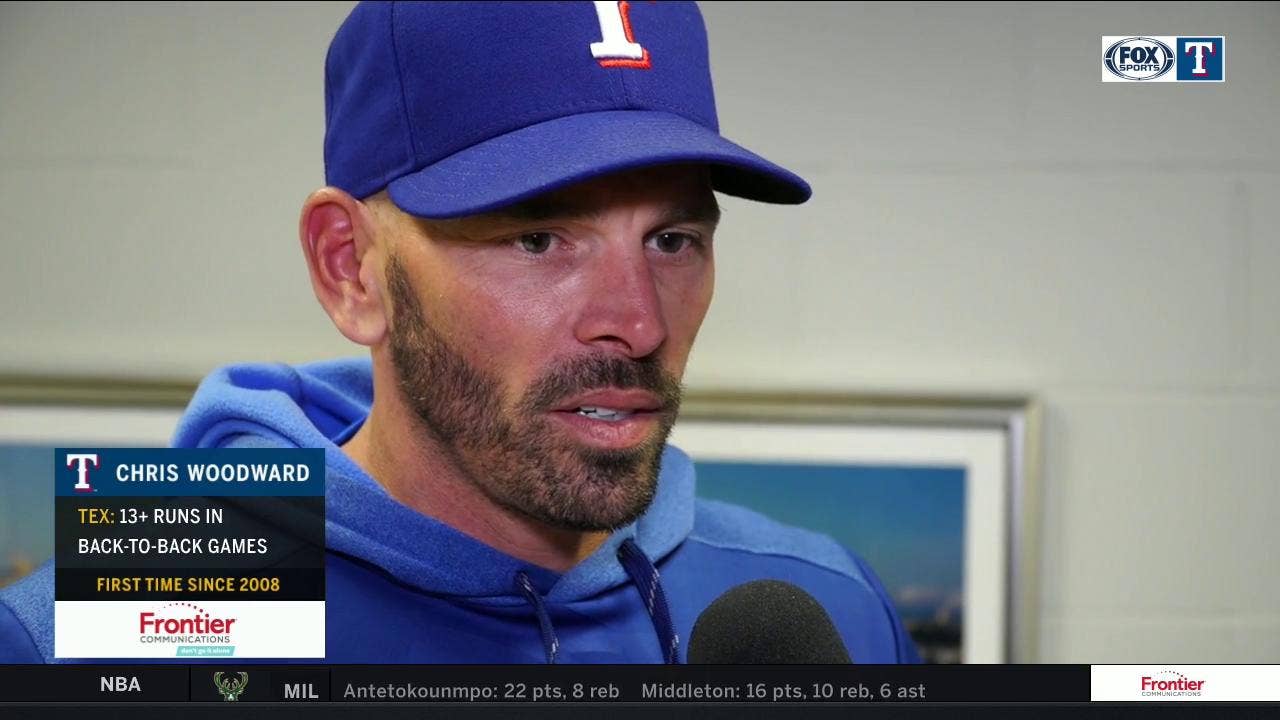 Chris Woodward talks Rangers 14-1 Win over Mariners