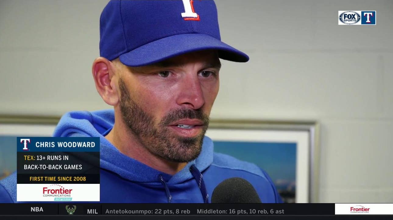 Chris Woodward talks Rangers 14-1 Win over Mariners