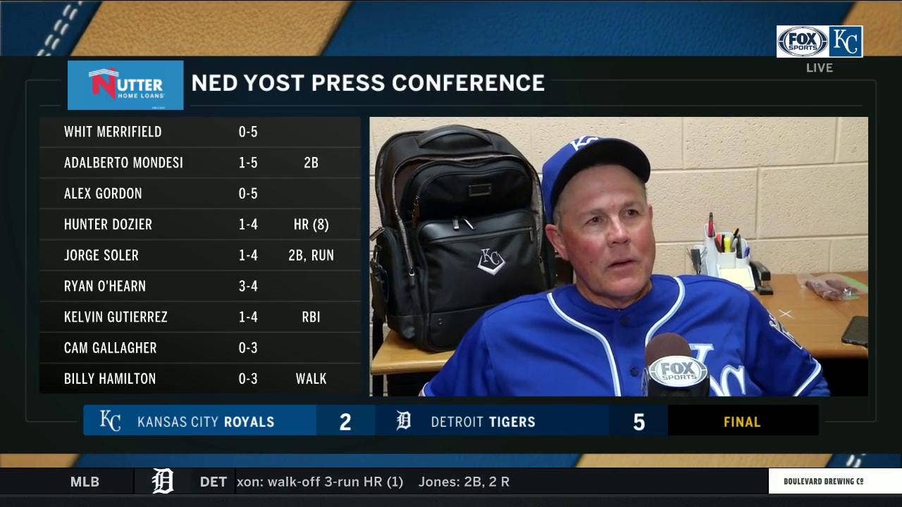 Yost: Royals 'couldn't capitalize' offensively in series finale with Tigers