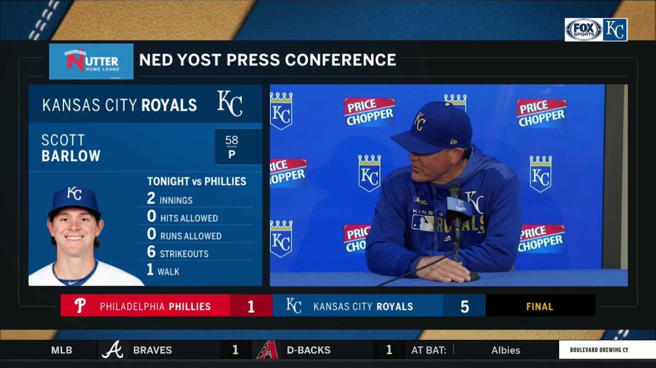 Yost on Barlow's historic outing out of pen: 'He was absolutely fantastic'