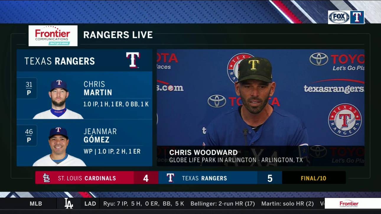 Chris Woodward on Jose Leclerc's Progress in Win over Cardinals