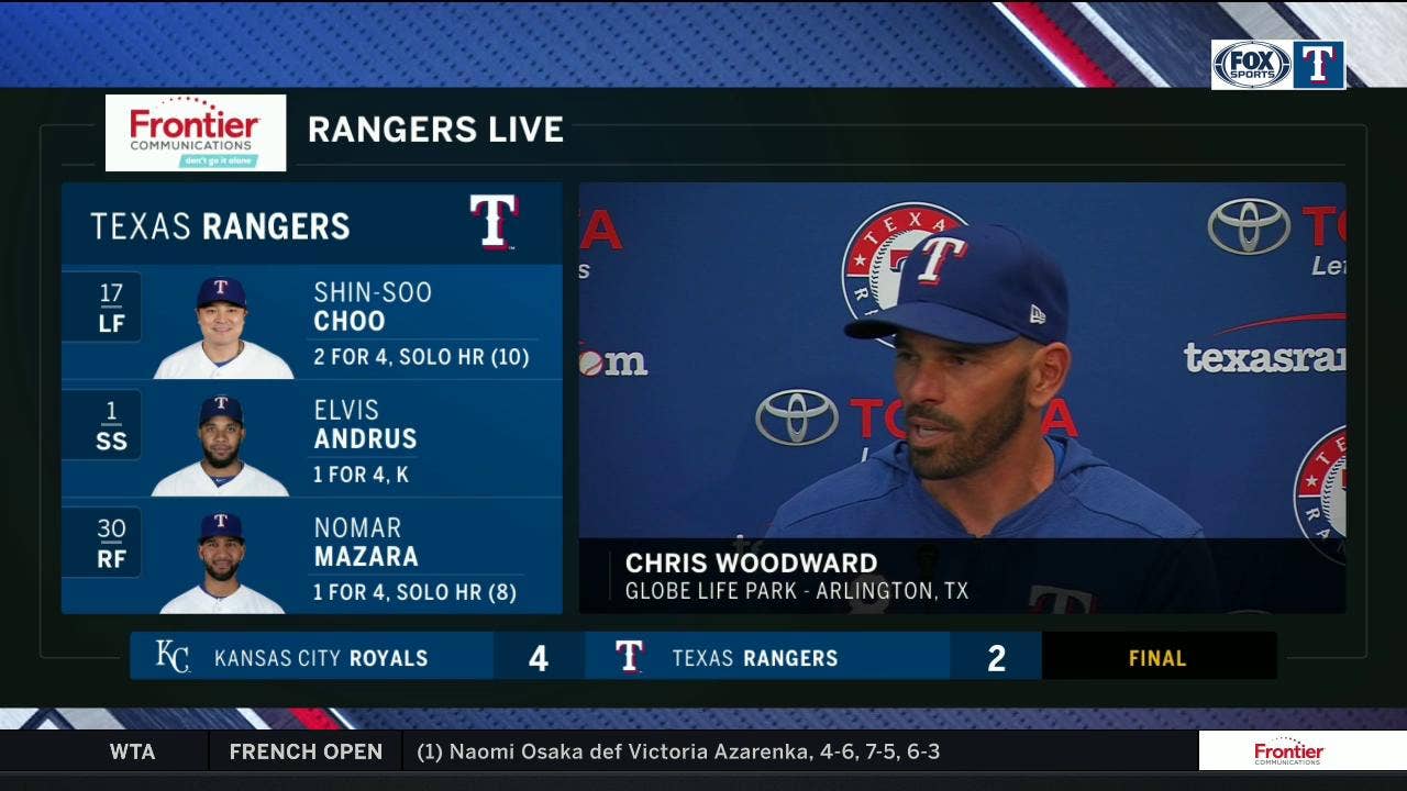 Chris Woodward on Rangers 4-2 loss to the Royals Thursday night