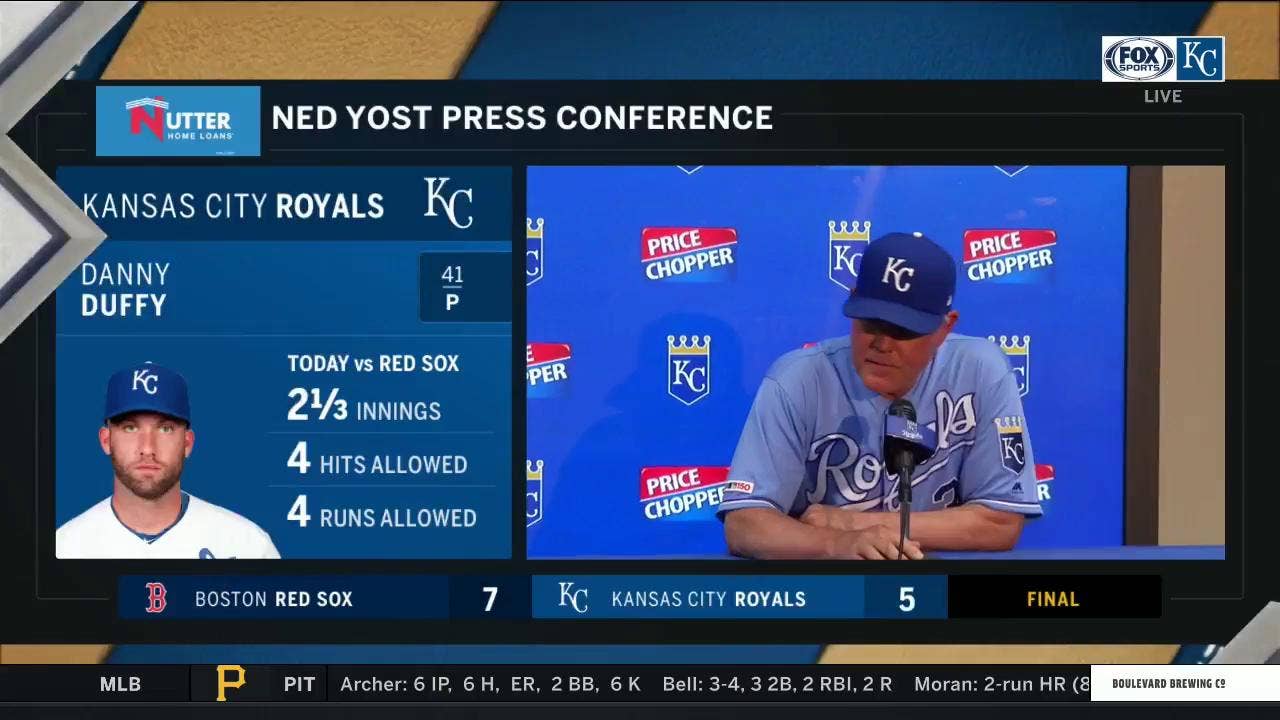 Yost on Duffy: "He's good ... just bruising a little bit'