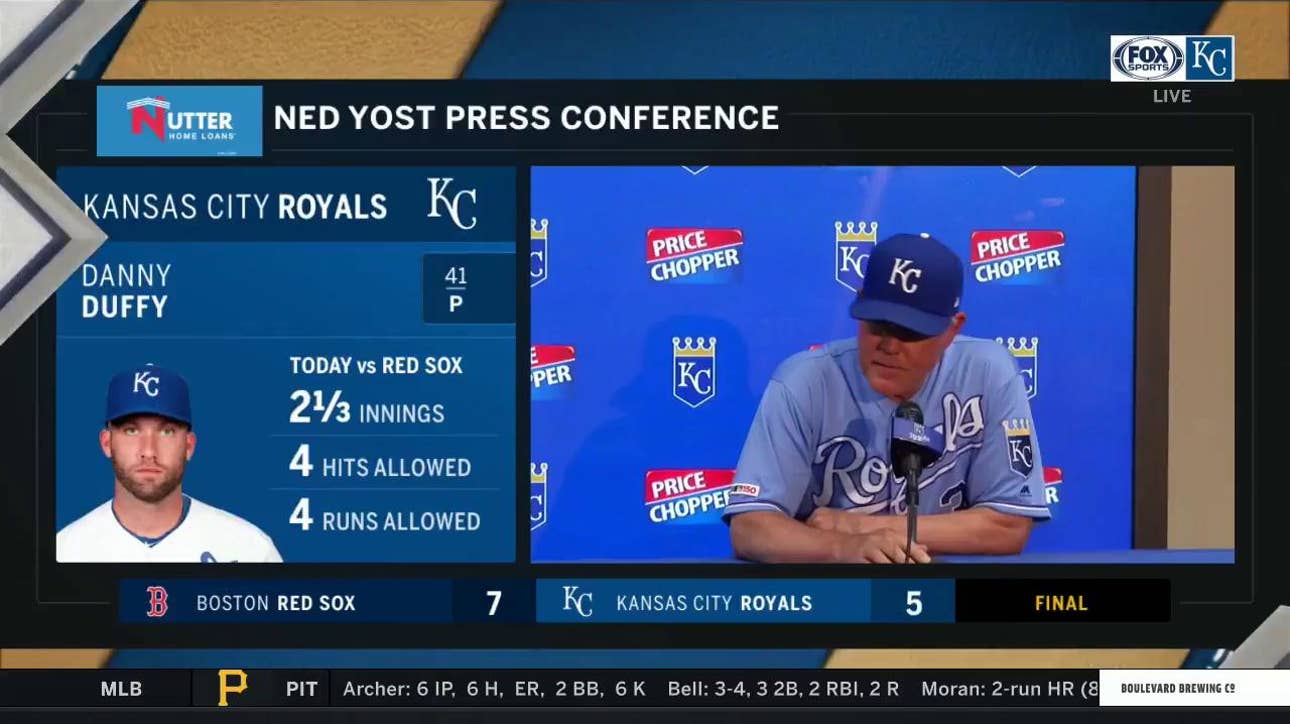 Yost on Duffy: "He's good ... just bruising a little bit'