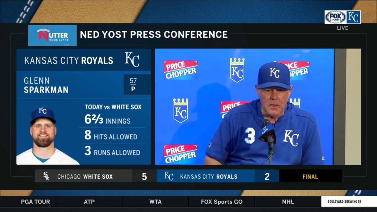 Yost: Sparkman 'definitely gave us a chance to win' against White Sox