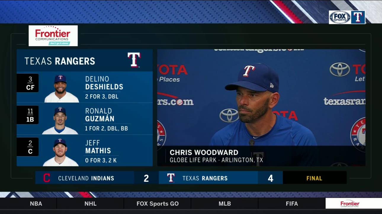 Chris Woodward on Rangers 4-2 win over the Indians