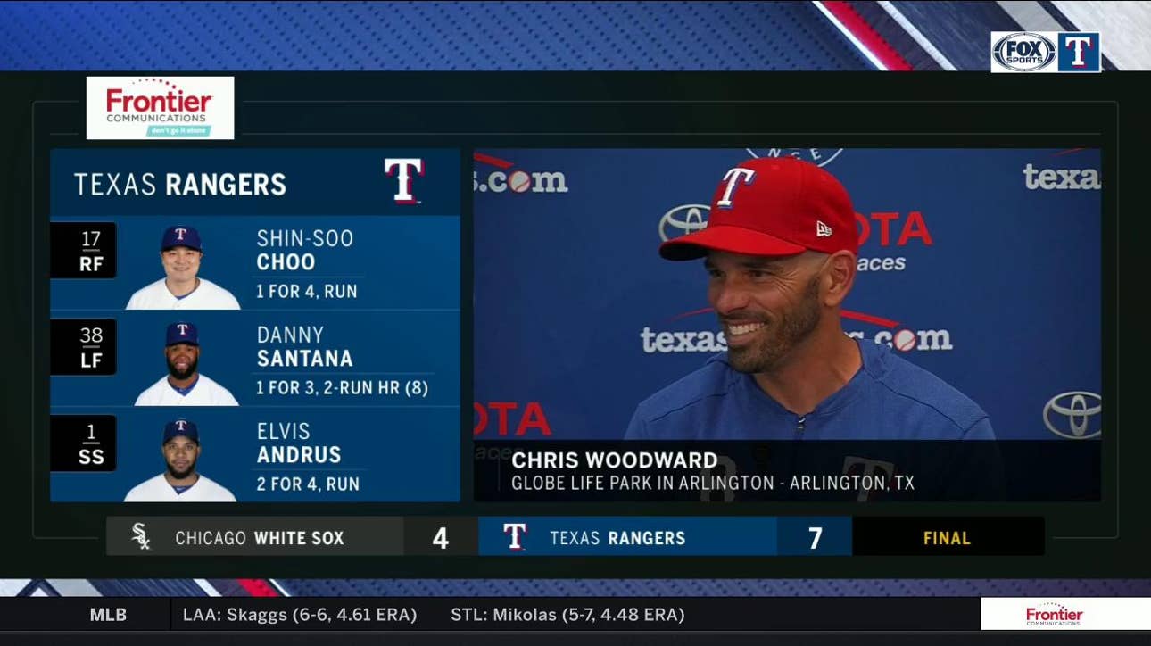 Chris Woodward talks 7-4 Texas win over Chicago