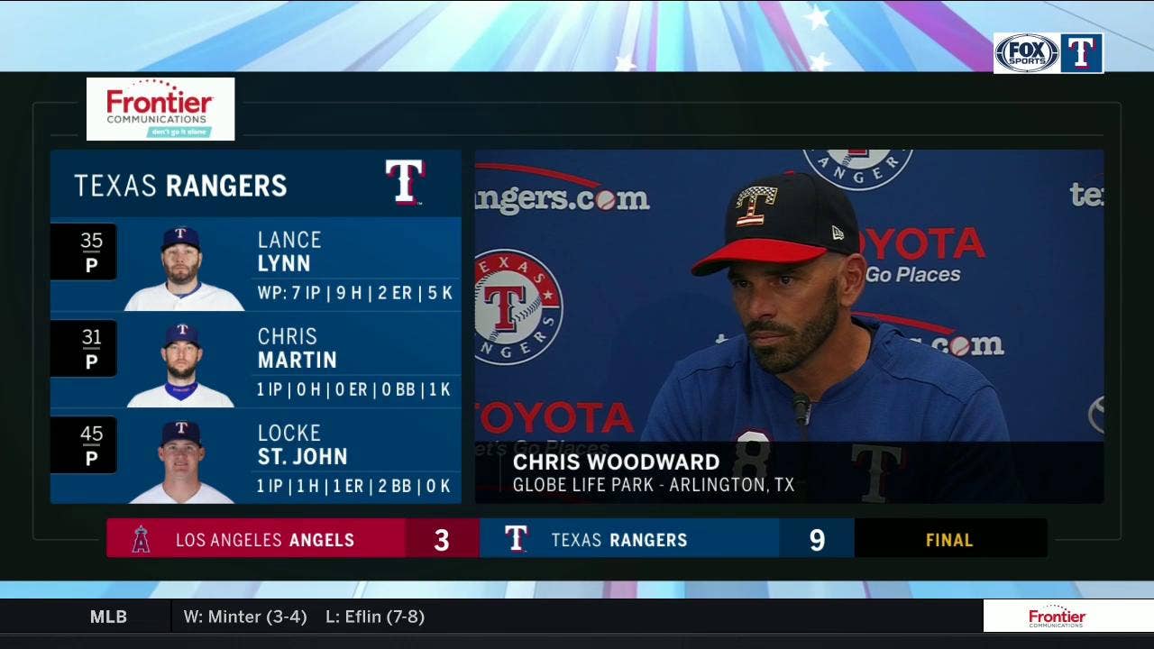 Chris Woodward talks Lance Lynn's night vs. Angels