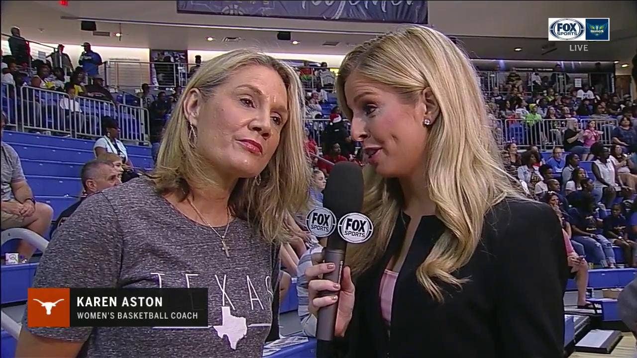 Texas Head Coach Karen Aston on watching her former players play for the Dallas Wings
