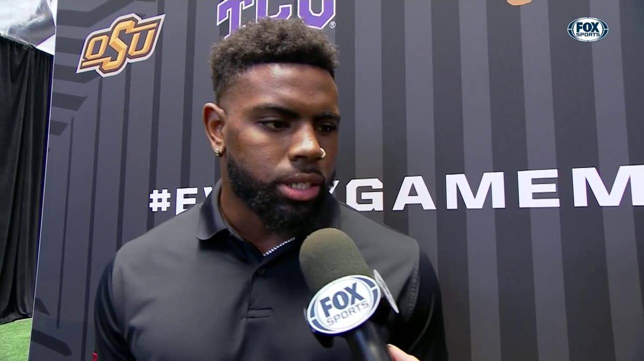 Jordyn Brooks is with Sarah Merrifield | Big 12 Media Days