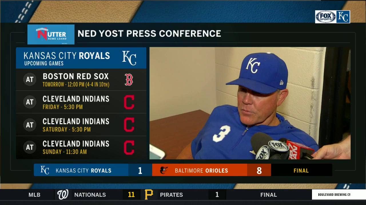 Yost after loss to Orioles: 'We're just not swinging well right now'