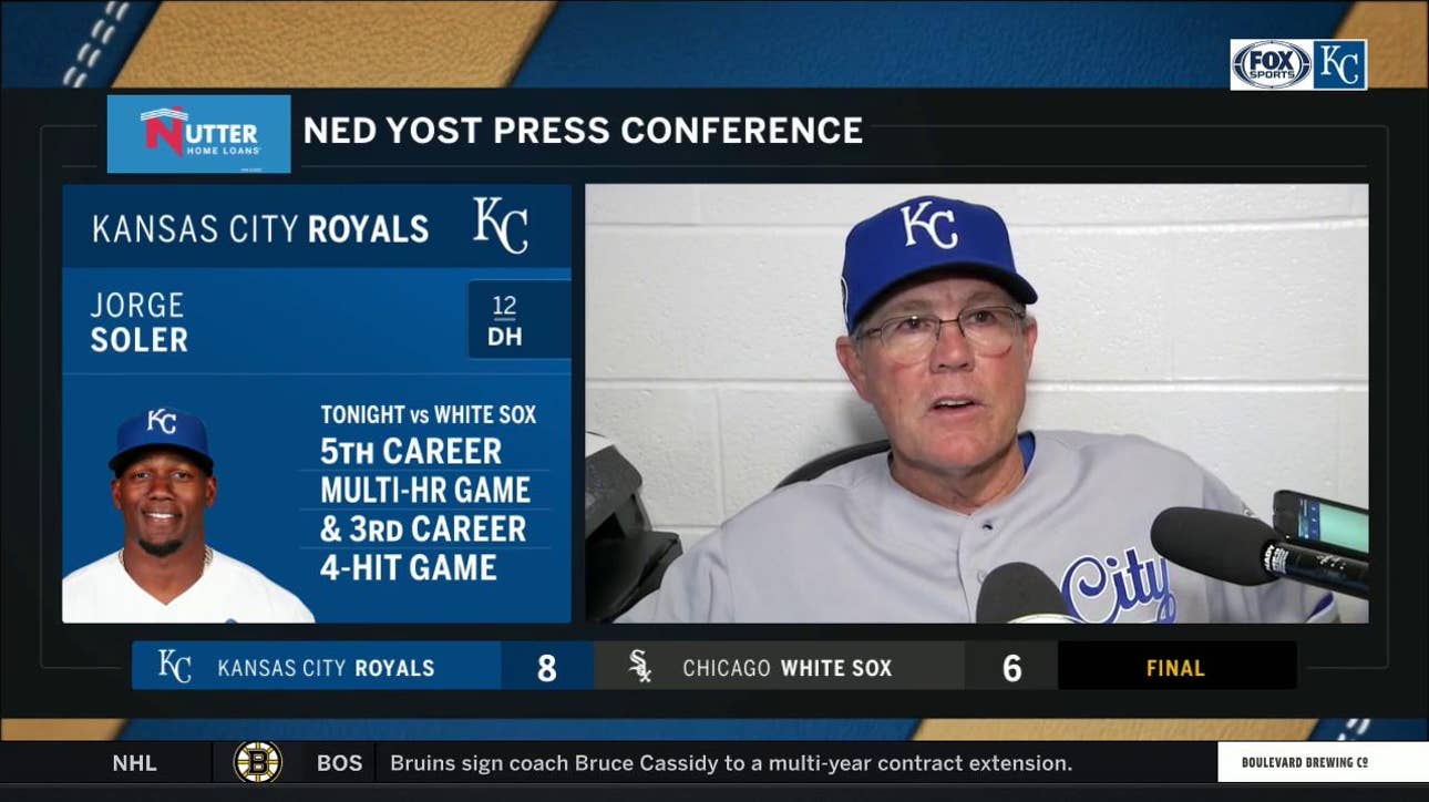 Yost on Soler: 'He's come a long way over the course of a year'