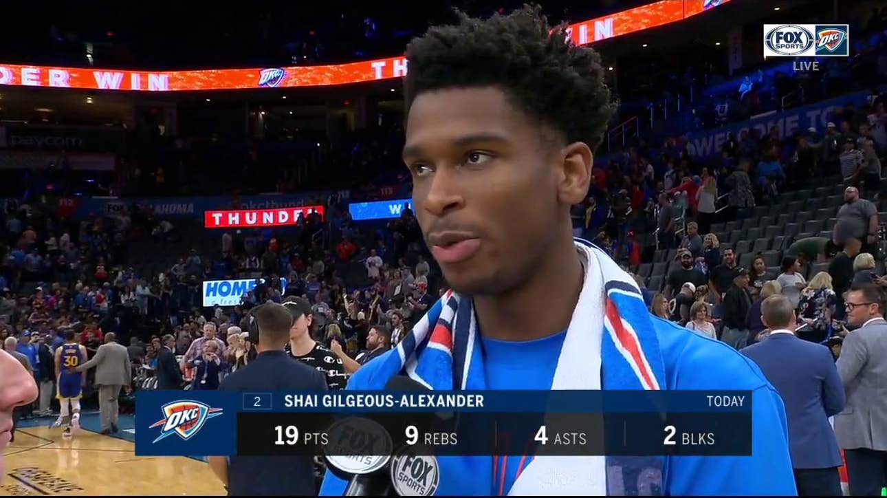Shai Gilgeous-Alexander on the Thunder's first win of the season