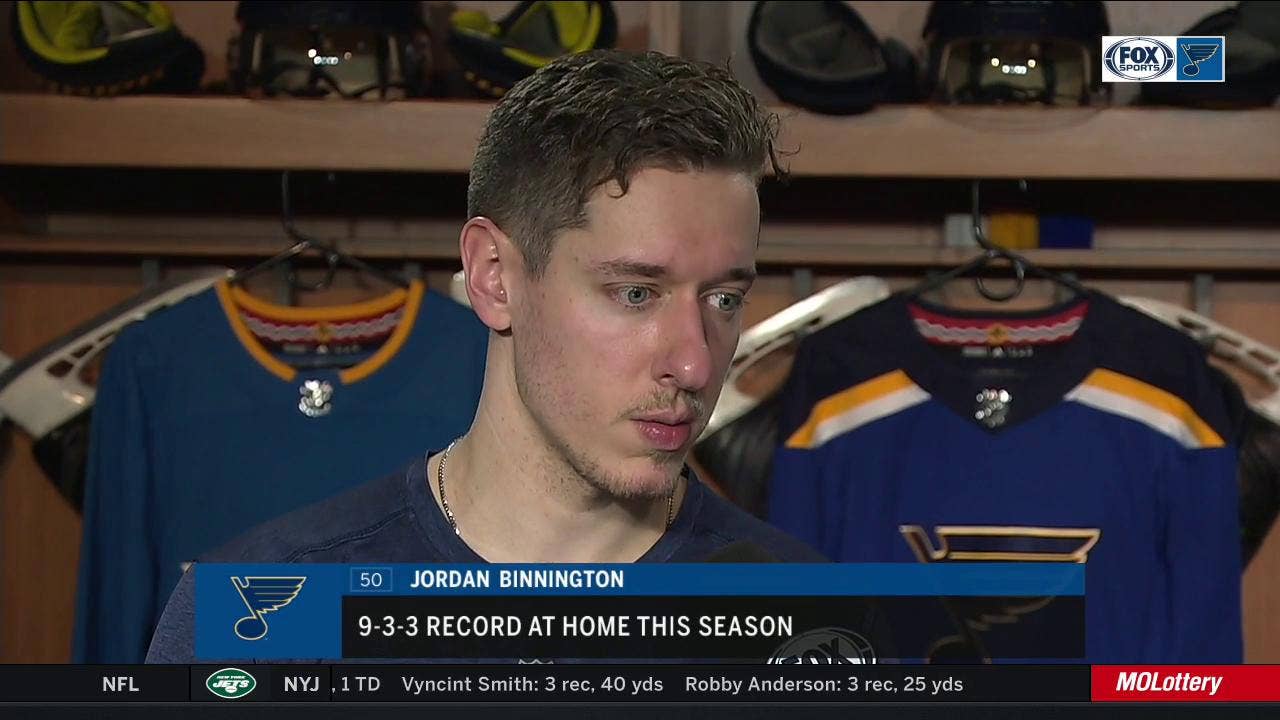 Jordan Binnington on Marc-André Fleury: 'It's cool to go up against him'
