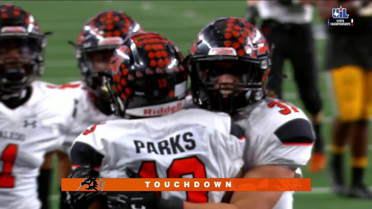 HIGHLIGHTS: Jake Bishop throws 3rd TD pass of first half, Aledo up 21-13 | UIL State Championships