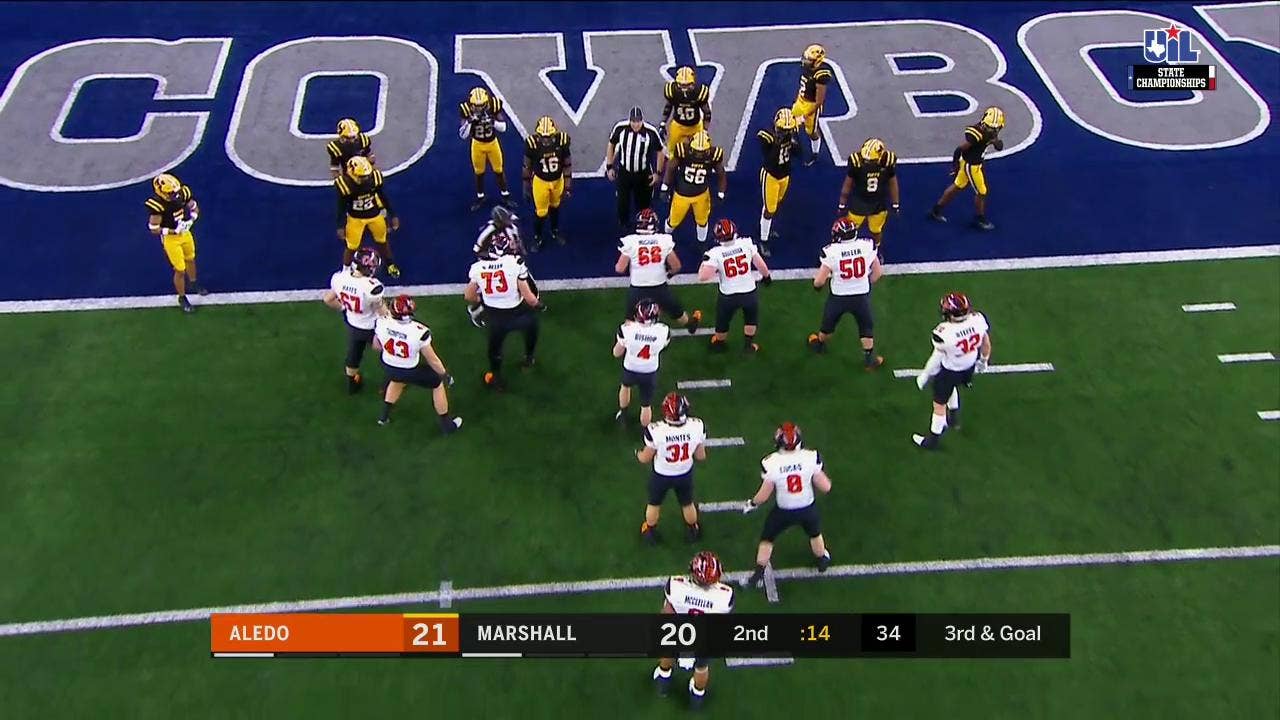 HIGHLIGHTS: Jake Bishop's 4th TD of the first half gives Aledo 28-20 lead | UIL State Championships