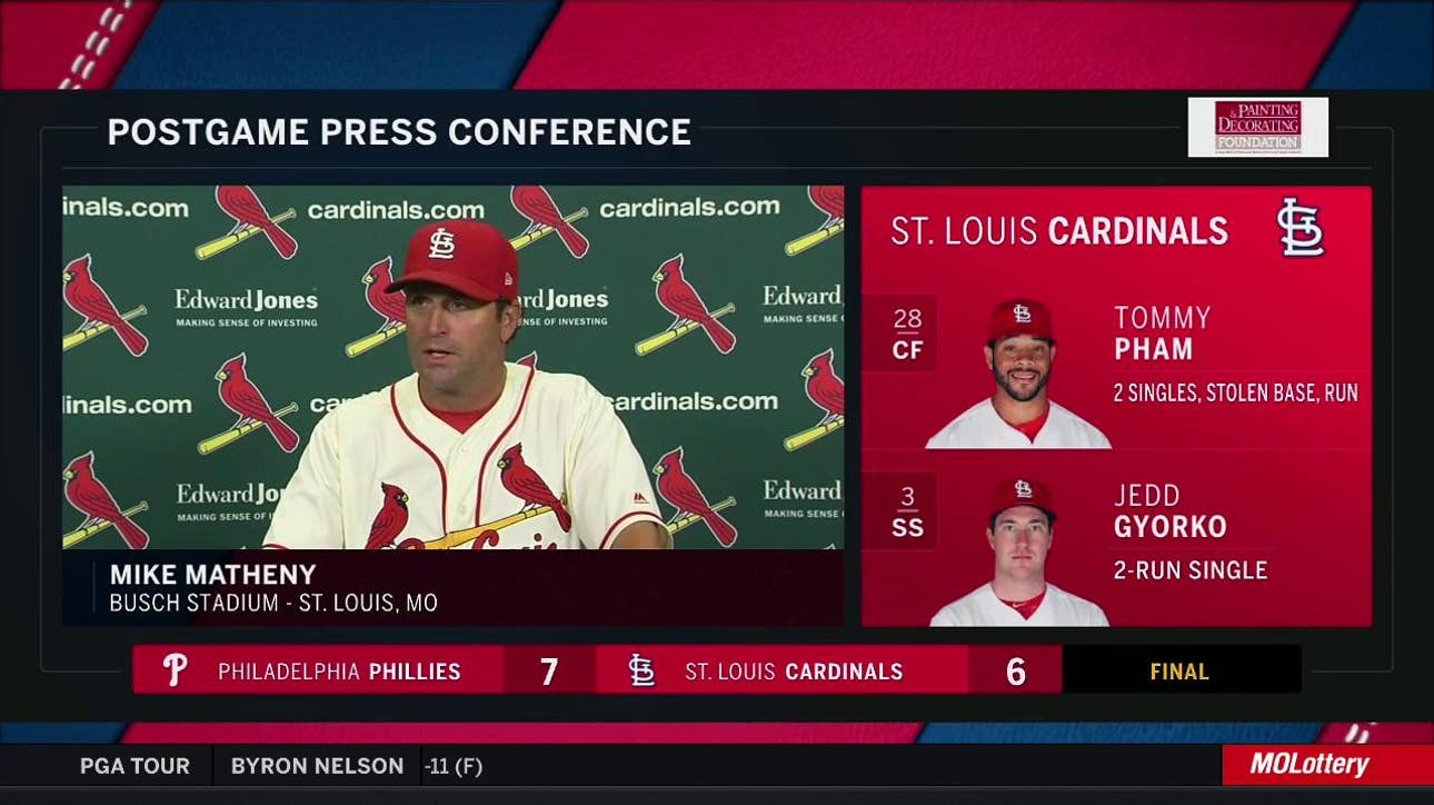 Mike Matheny on Tyler O'Neill's homer: 'It just shows the kind of raw power he has'