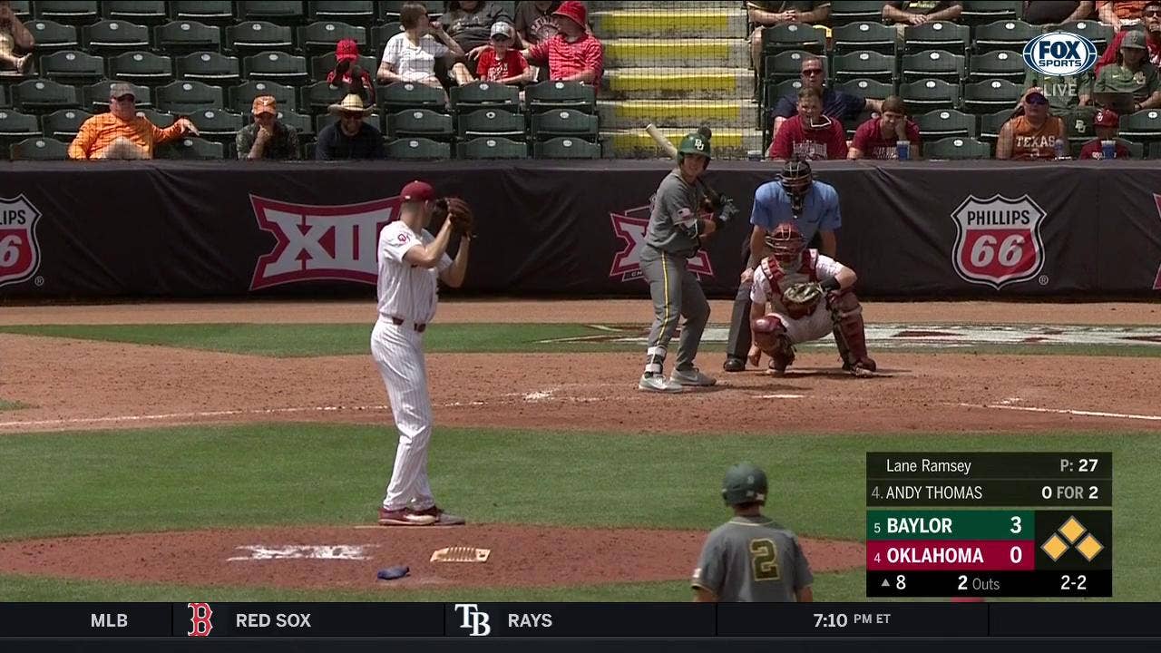 Sooners with great defensive play to get out of bases loaded jam | Big 12 Baseball Tournament