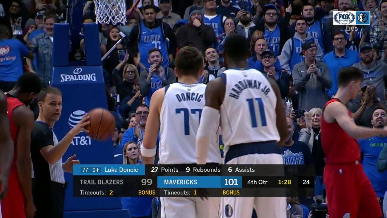 Luka Doncic hits AMAZING shot to give Mavs lead over Trail Blazers