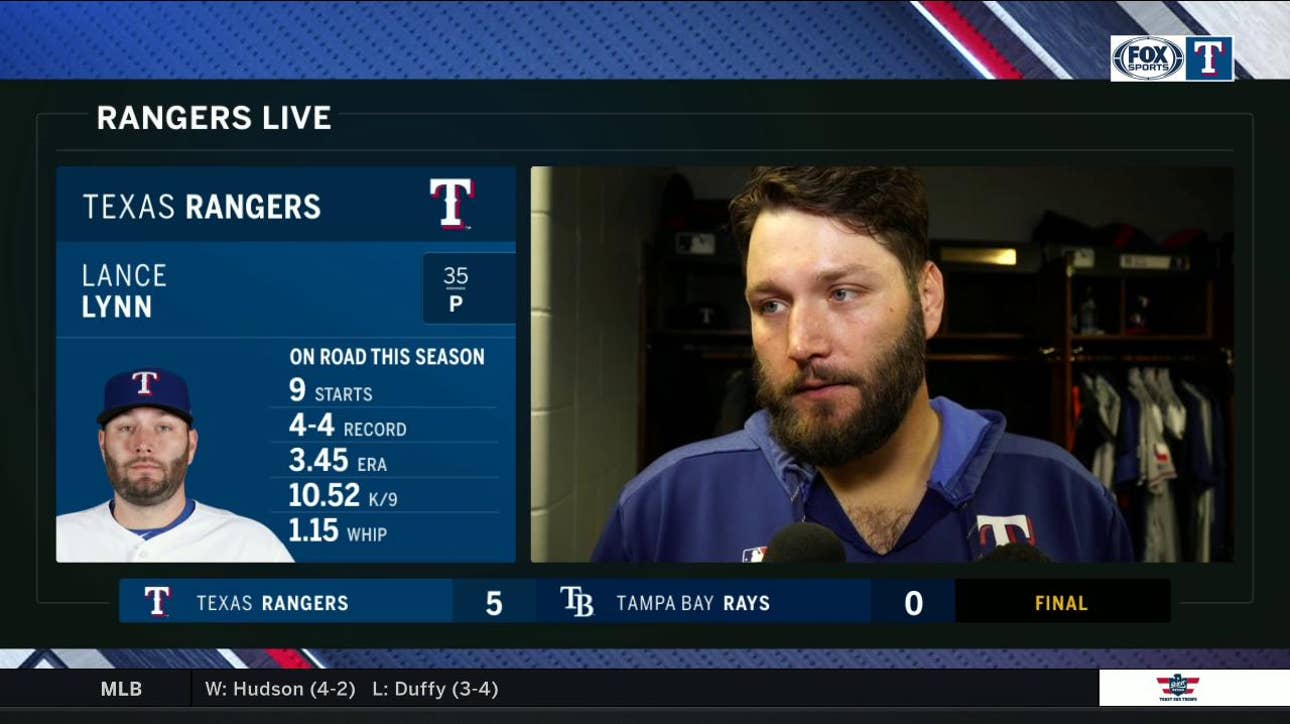 Lance Lynn goes Eight Shutout innings in Rangers 5-0 Win