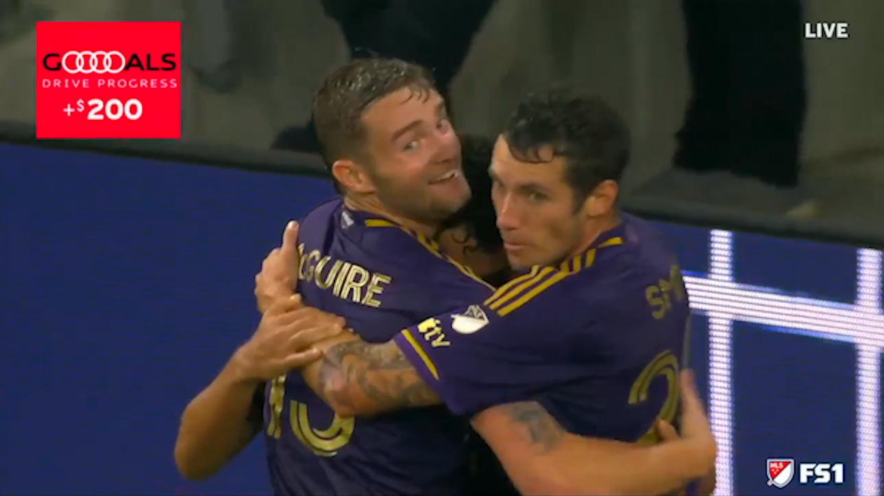 Duncan McGuire scores a goal in 44' of the first half to give Orlando a 1-0 lead Nashville