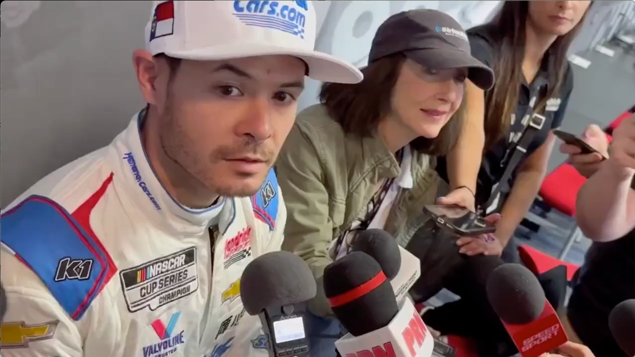 Kyle Larson on driving in a backup car and how his strategy changes and talks about his accident at practice